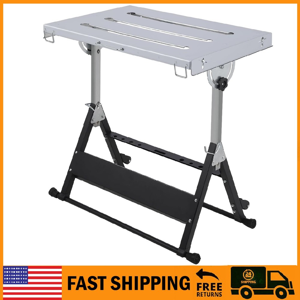 Welding Table 44"x21" 500LBS Folding Workbench Table Portable Adjustable Height