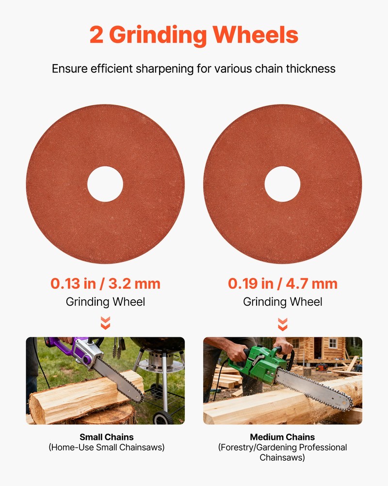 VEVOR Electric Chainsaw Sharpener 85W Saw Chain Sharpener with 2 Grinding Wheels