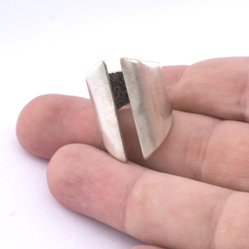 Wide Adjustable Brass Ring, Open Cuff Ring, Raw Brass Gold-Silver 4230
