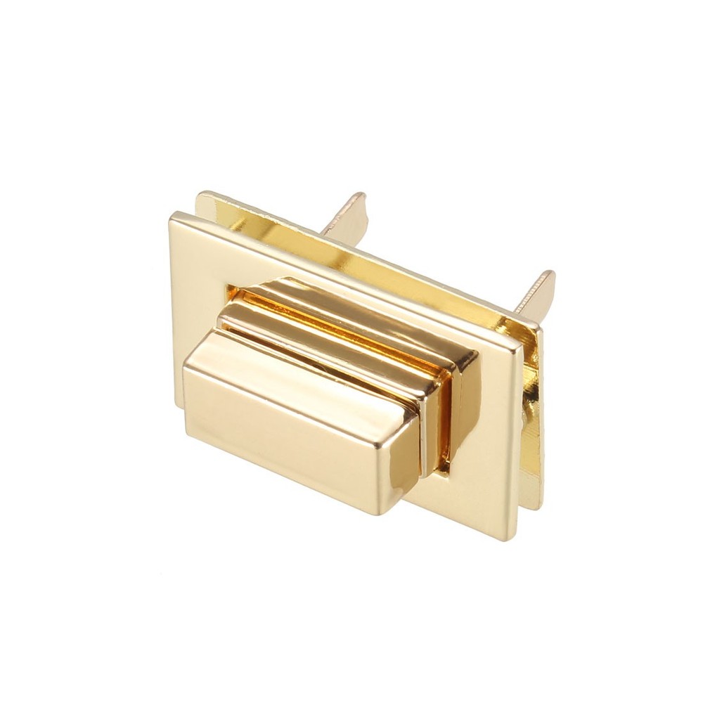 1 Set Rectangular Purses Twist Lock 32mm x 20mm Clutches Closures - Light Gold