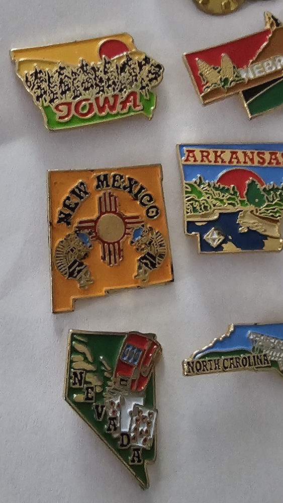 Enamel State Lapel pins 6 Piece Collection