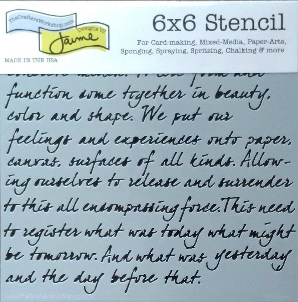 Script Stencil Cursive Text Font Stencils For Mixed Media Art Crafters Workshop