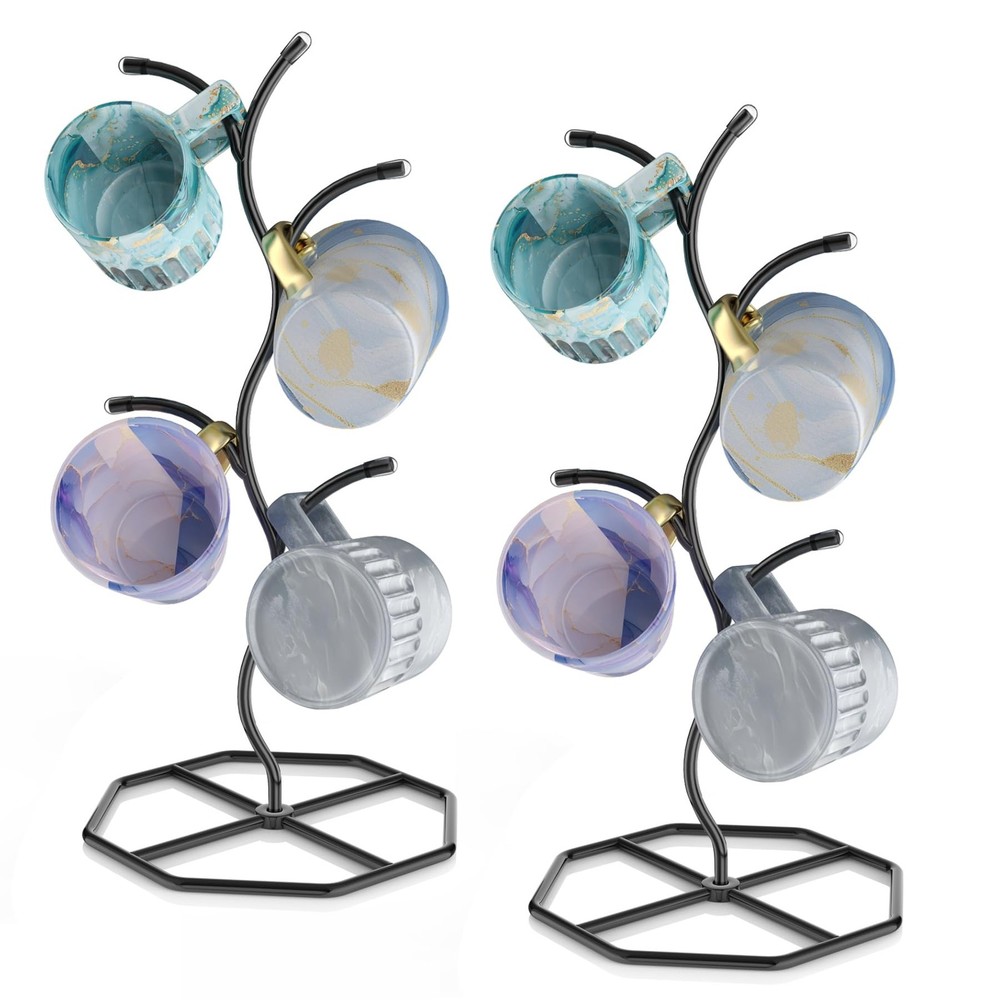 Beesini 2 Pack Coffee Mug Holders Tree, Metal Mug Holder, Decorative Mug Rack...