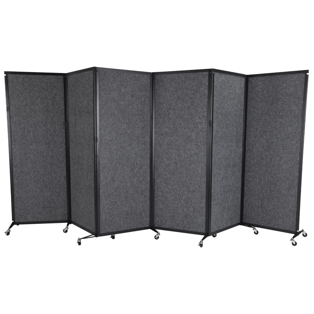 Rolling Privacy Room Divider 6 Panel Privacy Panel Partition for Home Dorm Decor