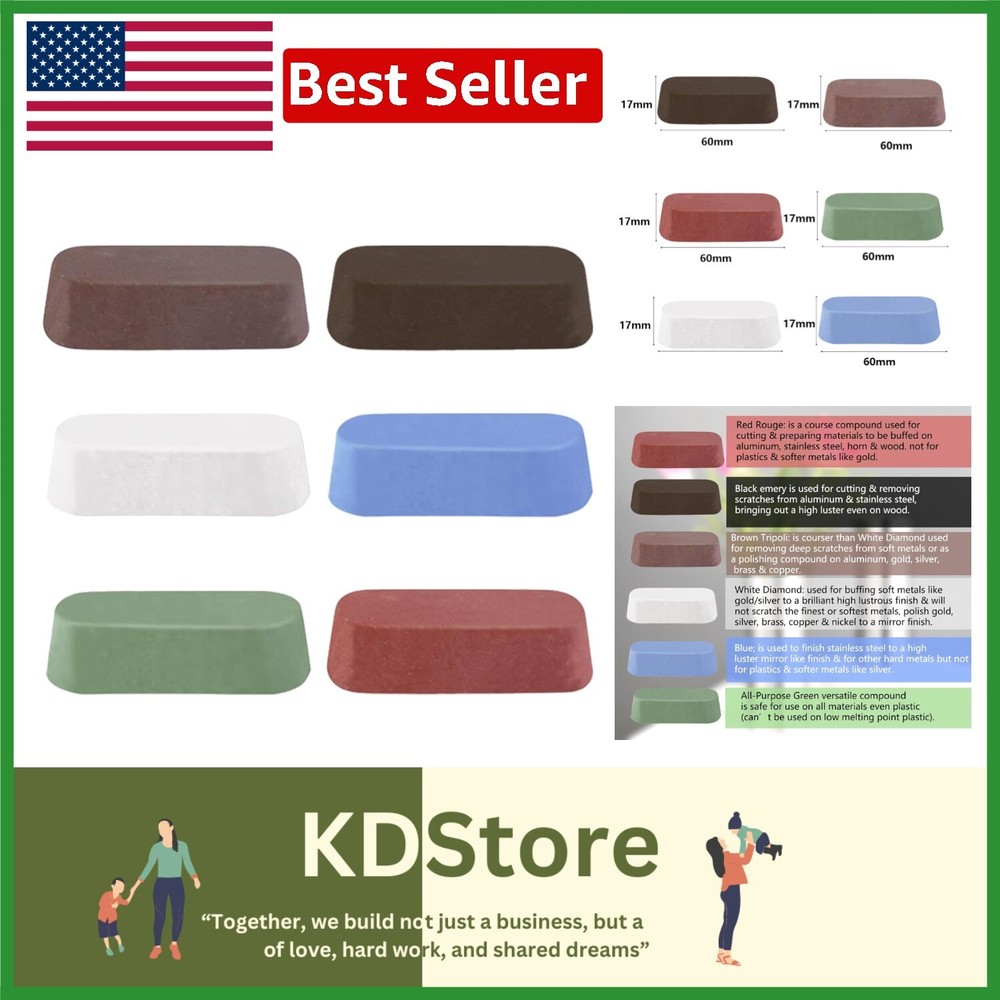 6 Pcs Metal Buffing Polishing Compound for Buffing Wheel Buffing Wheel Compound