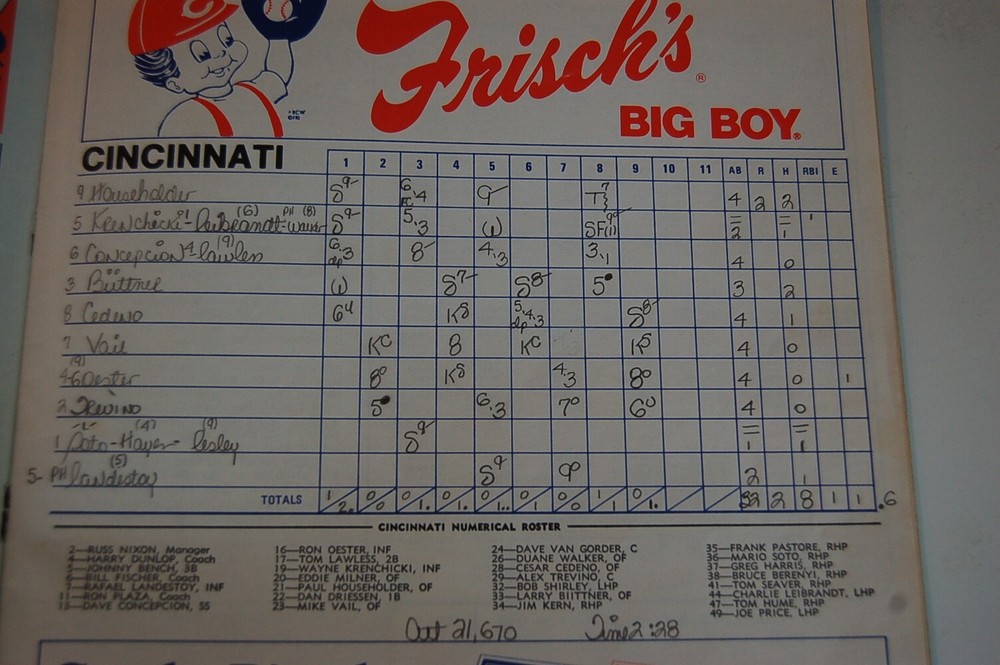 1982 Cincinnati Reds - Phillies Baseball Program + Ticket - Pete Rose 1 Hit