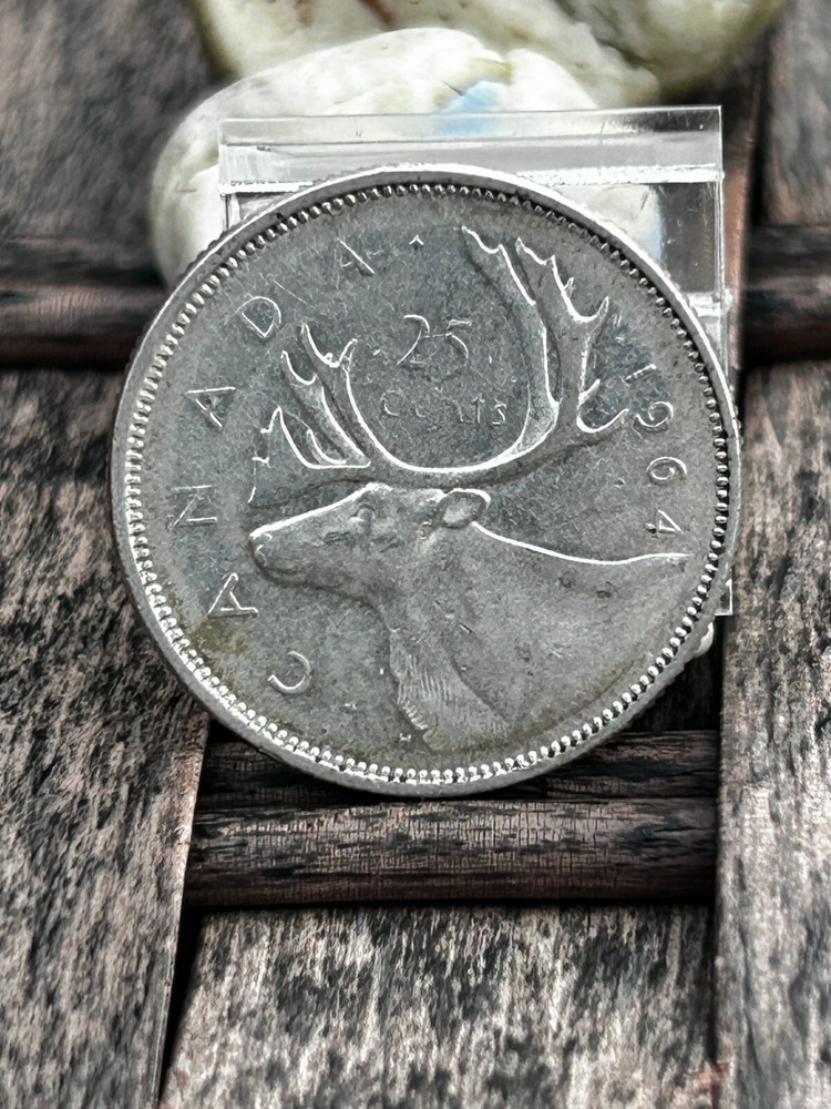 1964 canada 25 cents ref E 12