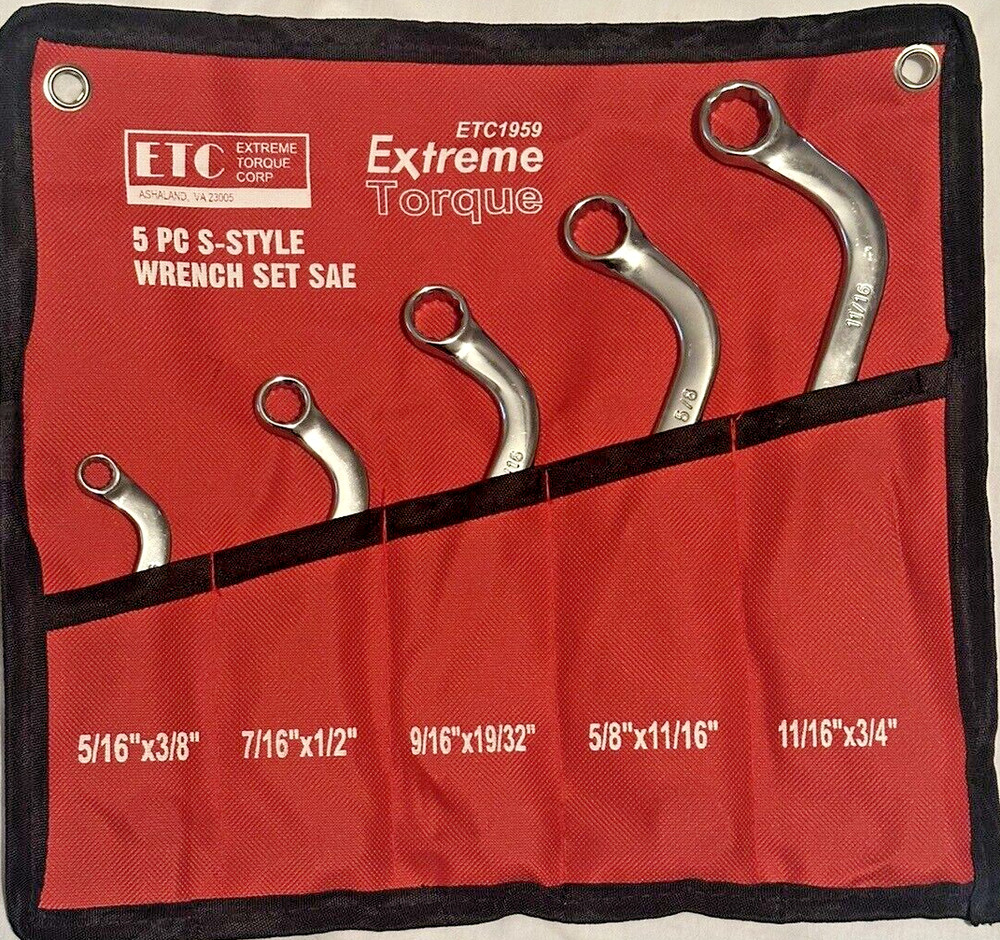 6 Wrench Set SAE Metric C Half Moon S Starter Obstruction Deep Double Box Offset