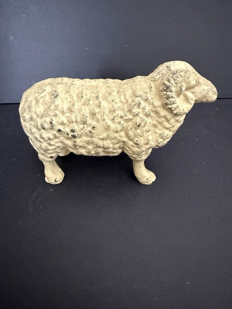 VTG Cast Iron White Ram Doorstop