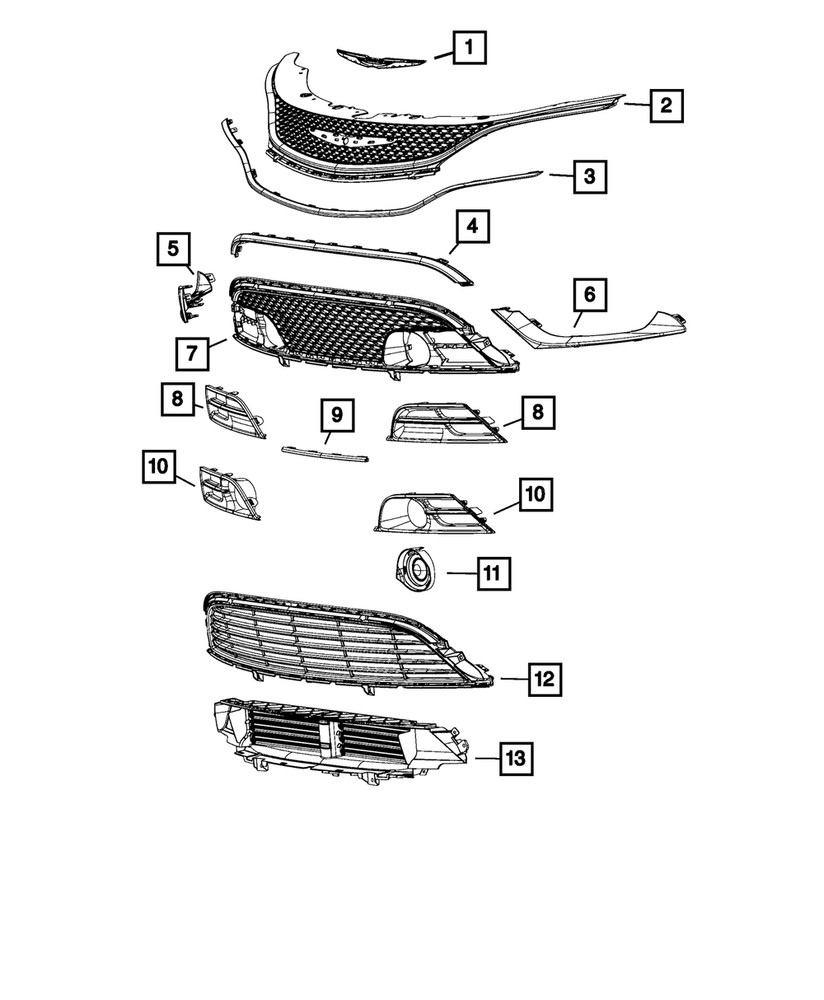 Genuine Mopar Grille Applique 68228876AA