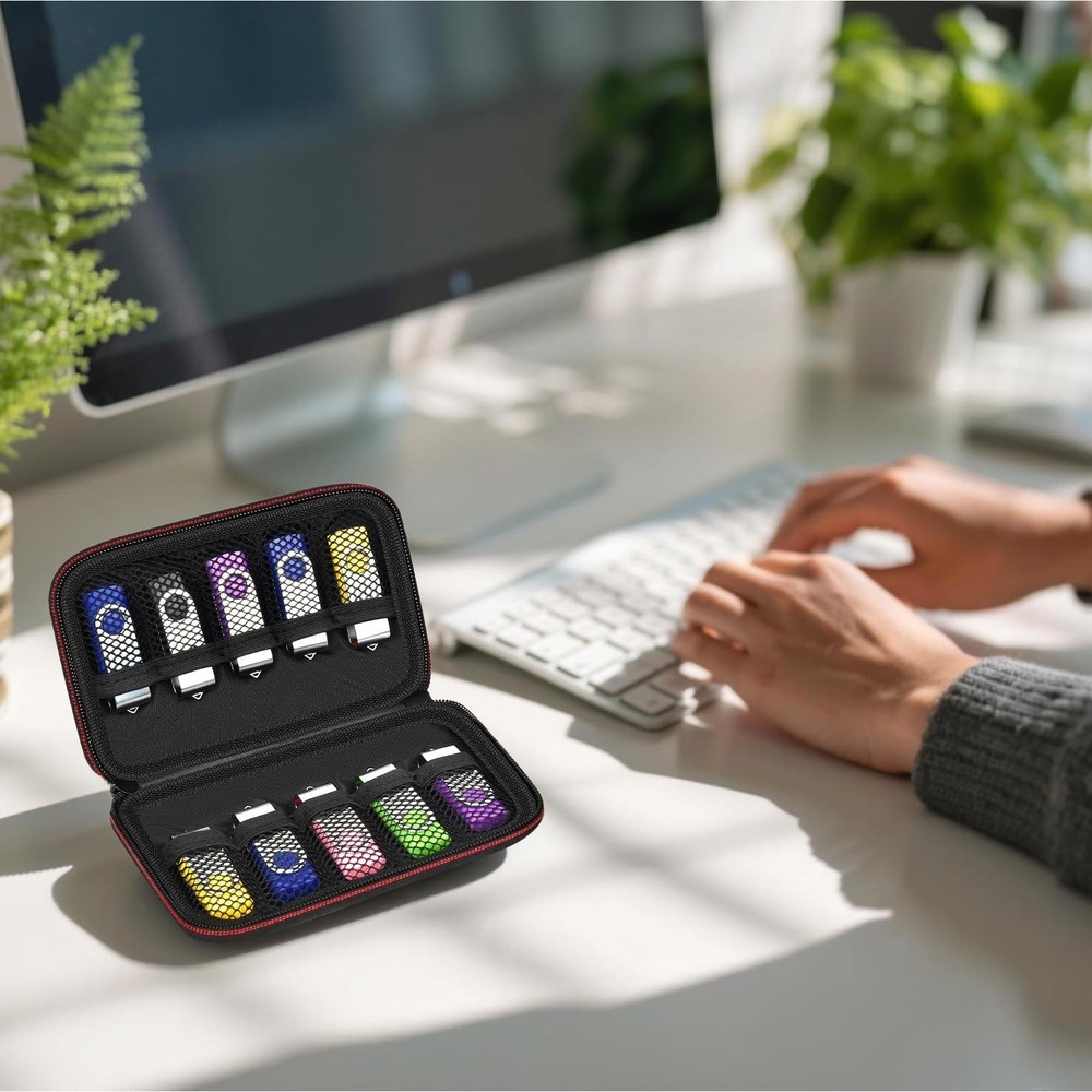 Fireproof Flash Drive Case 10 XL Slots, USB Case Compatible with Sandisk/for ...