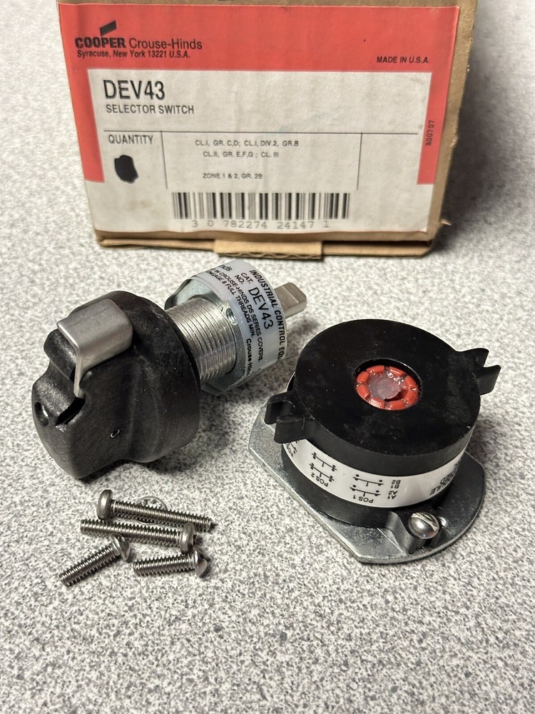 New COOPER EATON CROUSE HINDS DEV43 Type DEV Selector Switch 3 Position