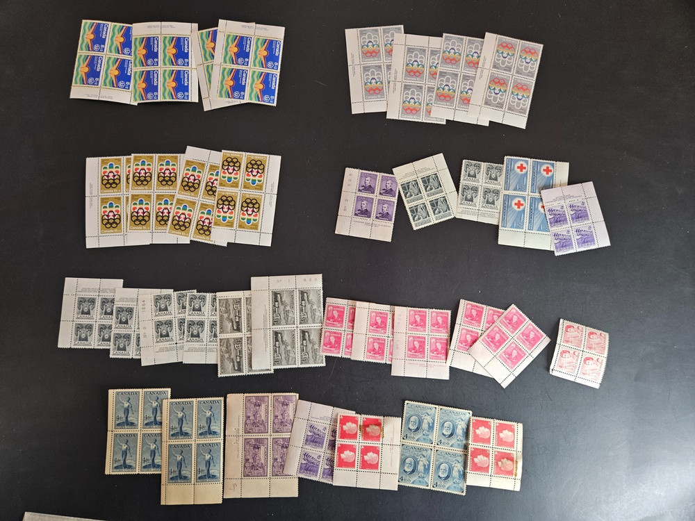 Canada stamp block lot mint $111 in value