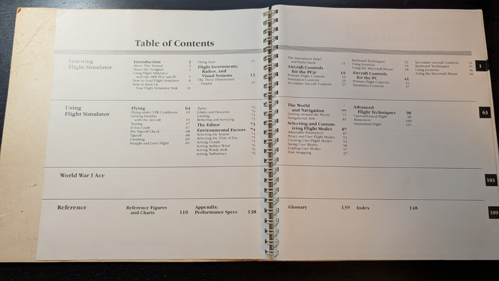 1984 Microsoft Flight Simulator - Information Manuel & Flight Handbook for IBM