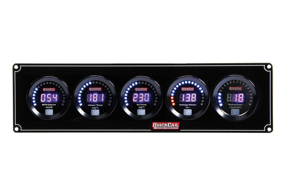 Quickcar Racing 67-4057 Gauge Panel Assembly Digital Black Face