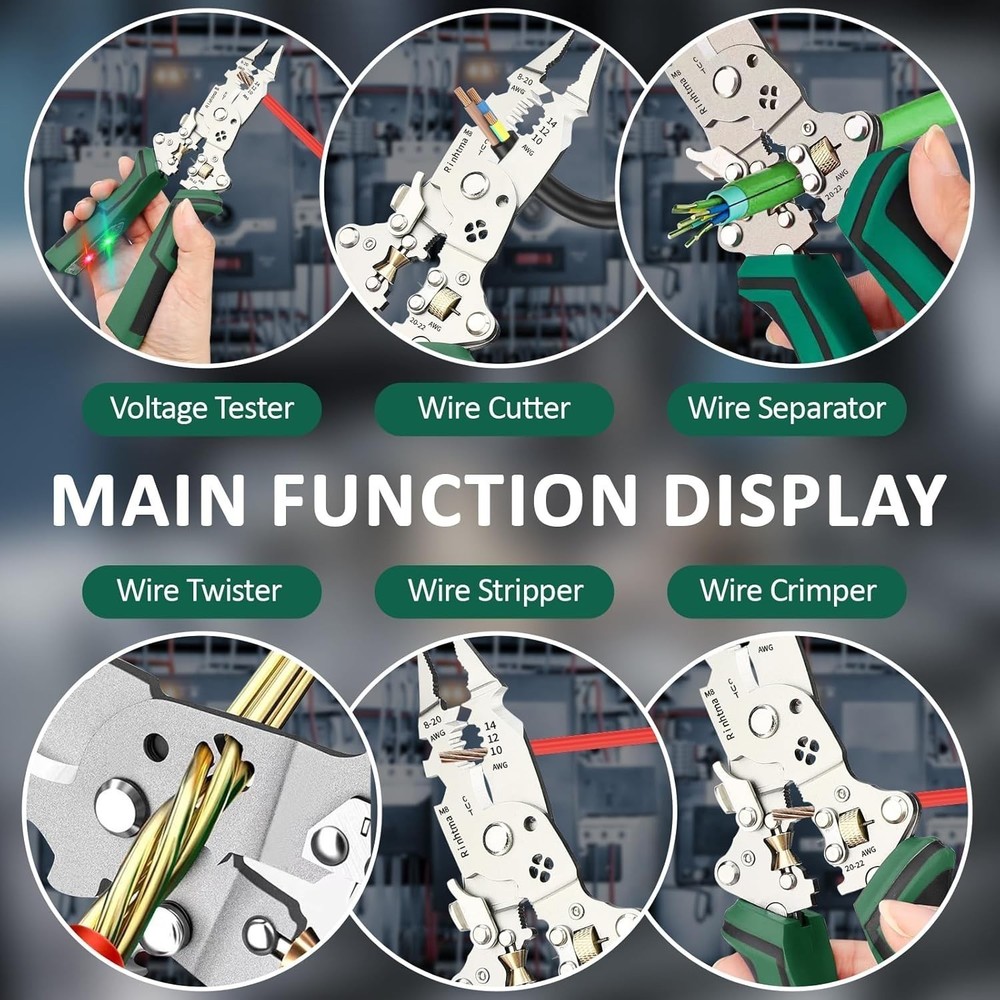 Home Multi-Function Wire Stripper Tester​​ Foldable Plier with Voltage Tester