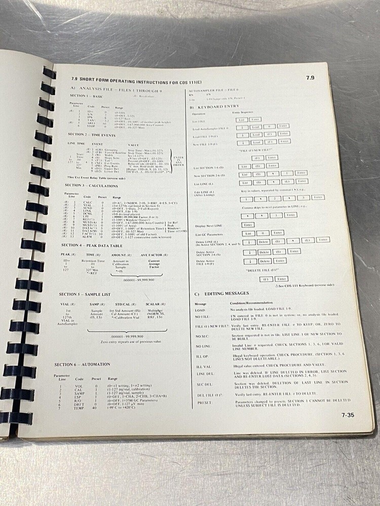 Varian CDS 111 Chromatography Data System - Users Guide / Instruction Manual