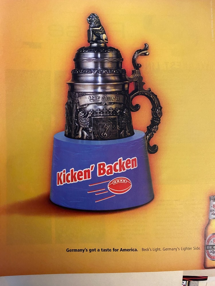 Beck's Beer, Full Page Vintage Large Format Ad