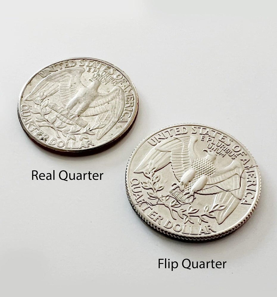 Hinged Bite and Folding Quarter Coin, Magic Trick, Quarter Magic