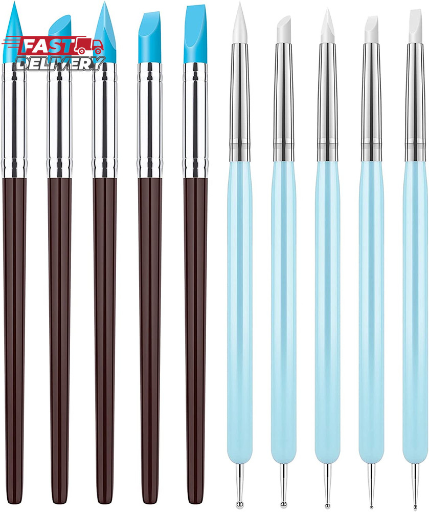 10Pcs Silicone Clay Sculpting Tool, Modeling Dotting Tool & Pottery Craft Use fo