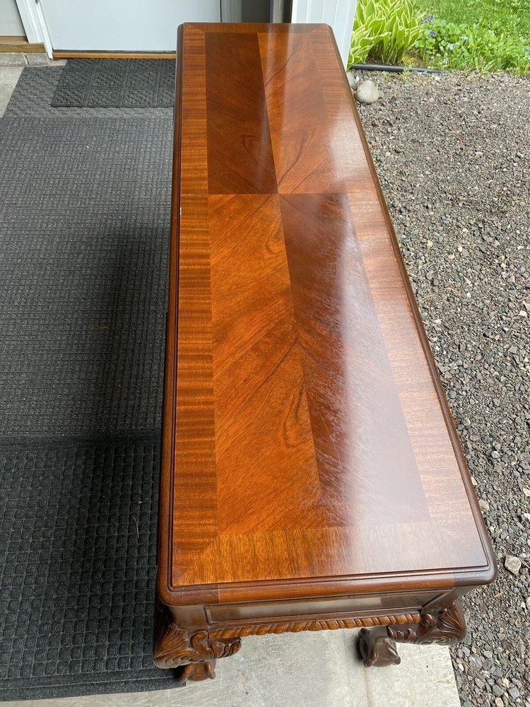 LINK TAYLOR BANDED HEIRLOOM SOLID MAHOGANY CONSOLE TABLE SIDEBOARD