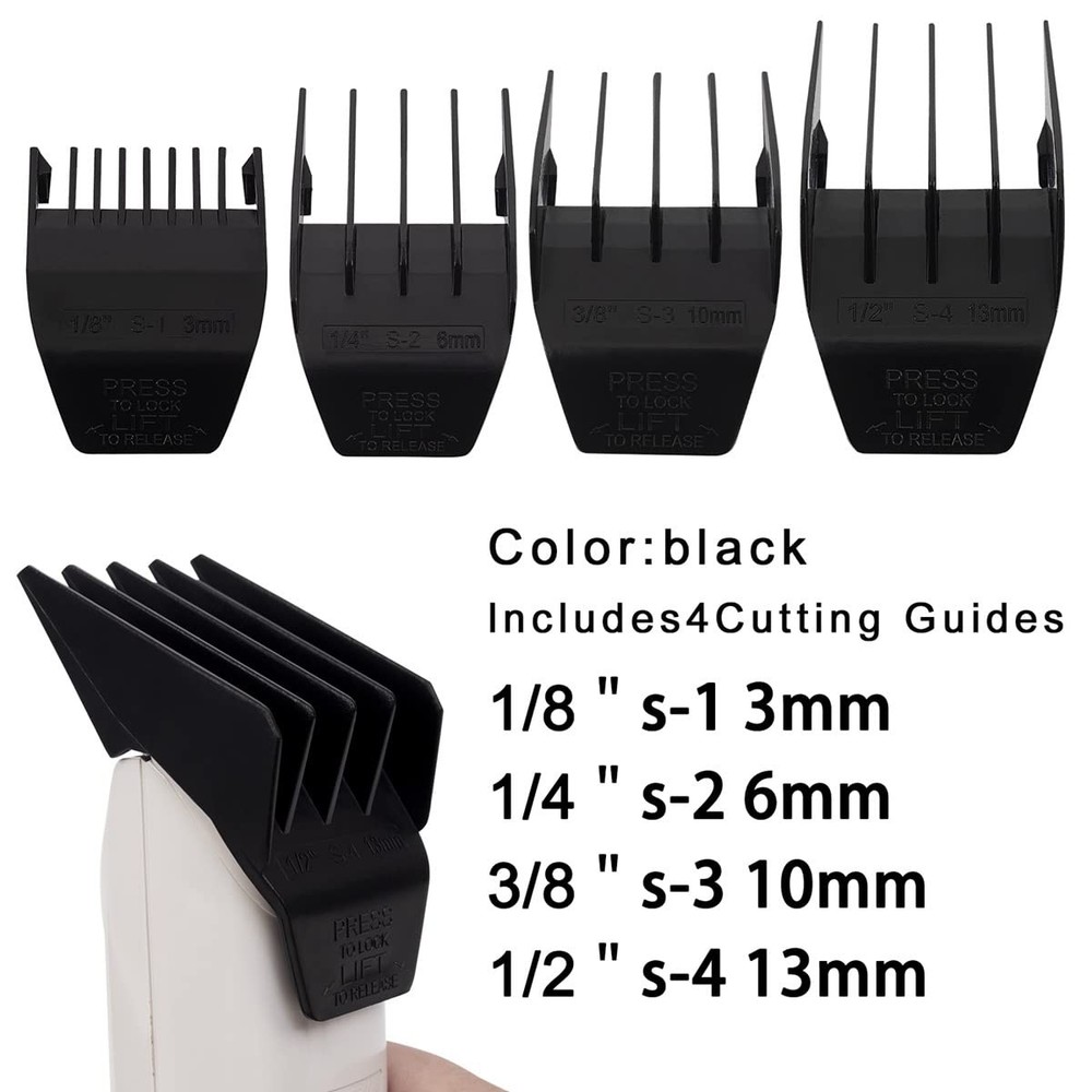 Professional Peanut Clipper Guards for Wahl Peanut - Black-4PCS