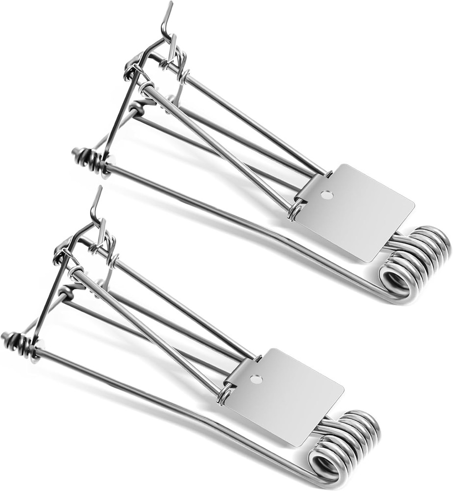 2 Pcs Outdoor Gopher Trap Mole & Vole Killer Easy Set Weather Resistant Silver