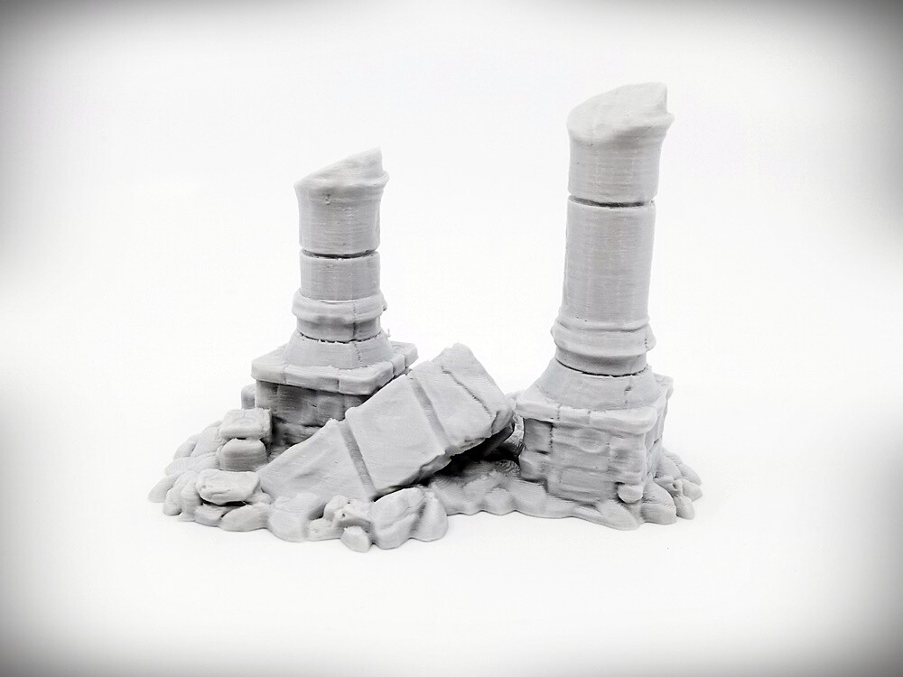 Ruined Columns Starter Bundle B (Small) 3 Pieces -Tabletop Wargaming RPG terrain