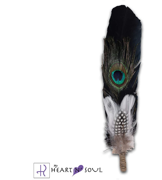 COMPLETE SMUDGE KIT ABALONE SHELL STAND SAGE BLACK FEATHER BAD ENERGY CLEARING