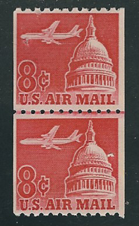 Scott # C-65...8 Cent...Plane Over Capitol...Joint Line Pair