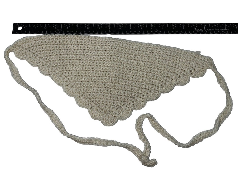Handmade Crochet Head Bonnet White OSFA
