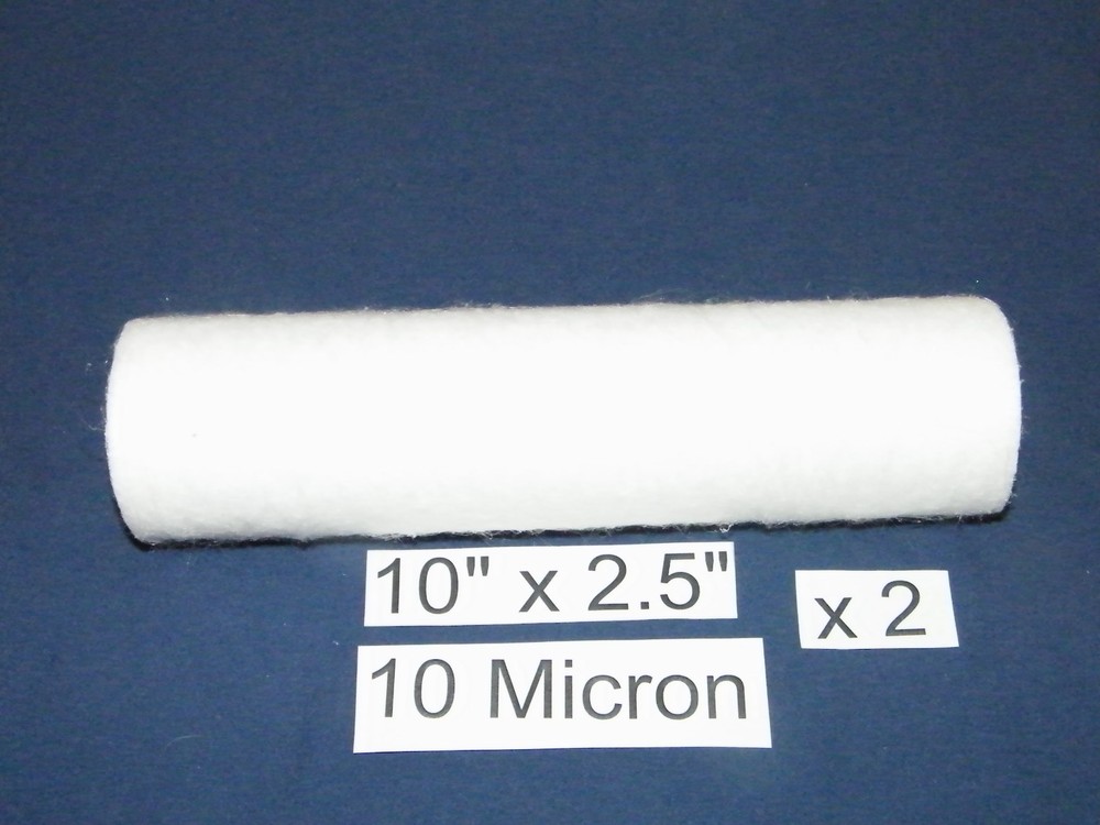 2 Sediment Water Filters 10 Micron 10 x 2.5 RO Whole House Aquarium Purtrex USA