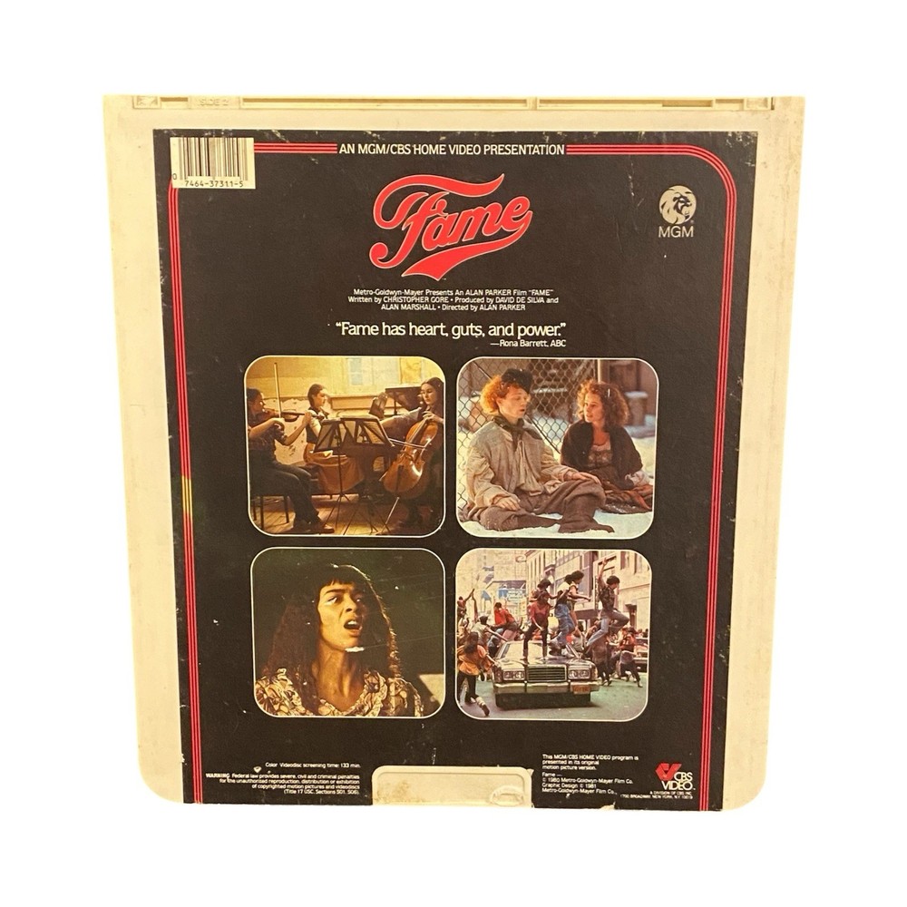 MGM Fame 2 Disc Set CED Videodisc Untested