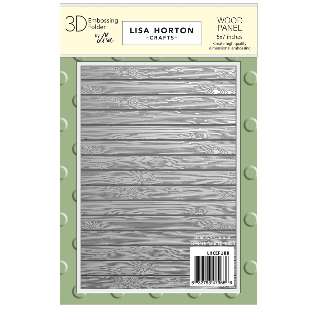 Lisa Horton Crafts Embossing Folder 5"X7"-Wood Panel