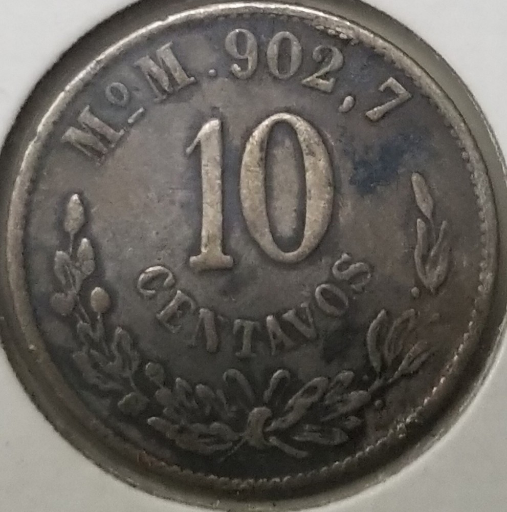 Mexico 1903 CN V Silver 10 Centavos.
