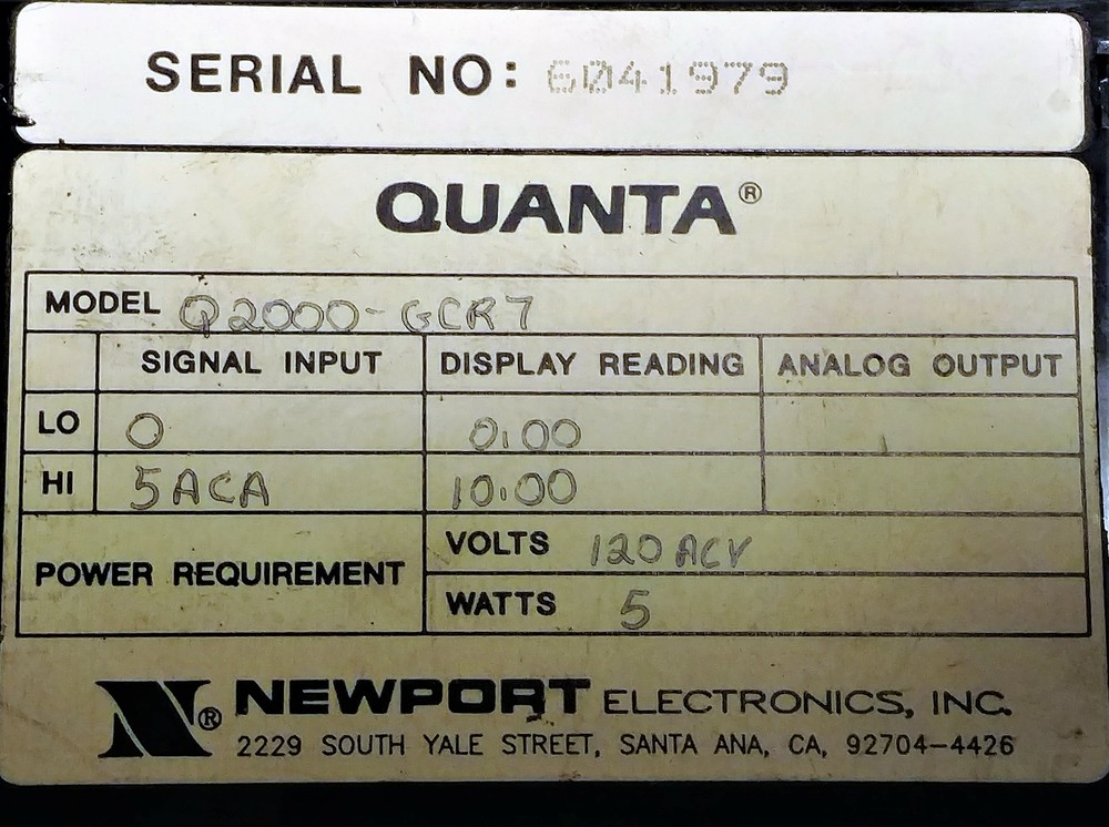 Newport Q2000-GCR7 Digital Current Panel Meter