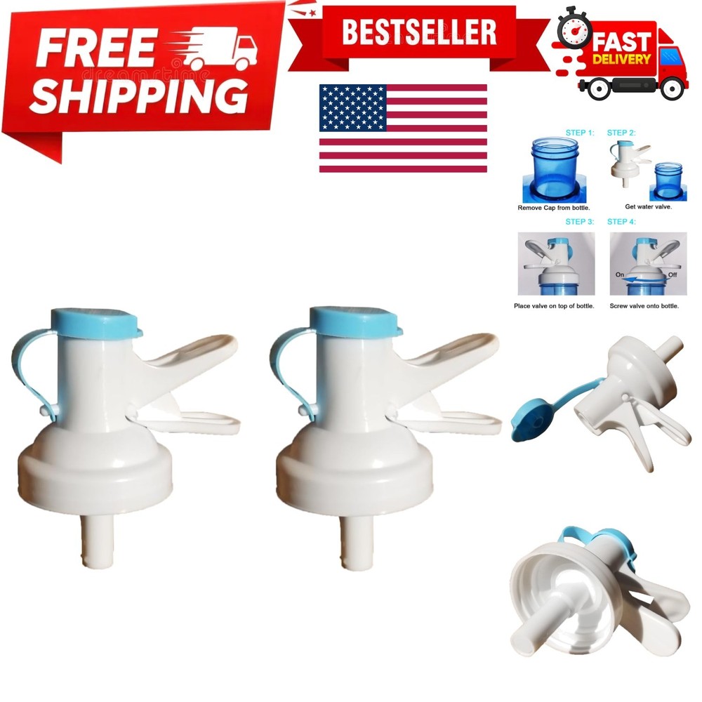 Water Dispenser Valve * 2-Pack * Fits 50mm THREADED TOP ONLY! 3 or 5 Gallon B...