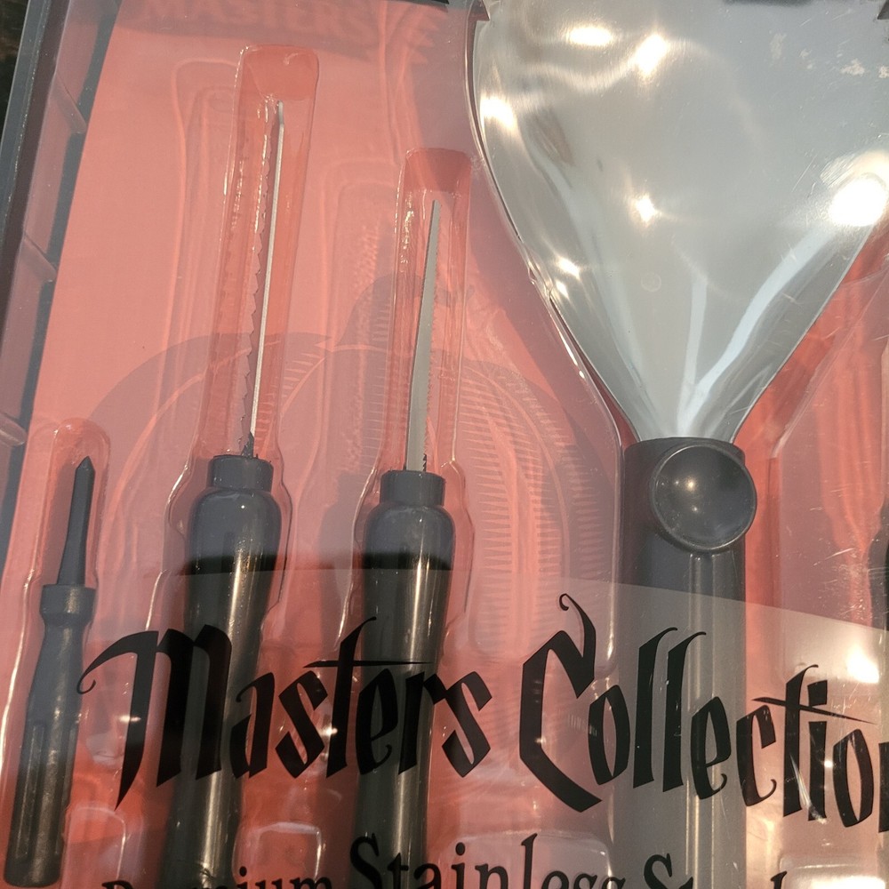 Pumpkin Masters Stainless Steel Tools Carving Kit Patterns Halloween
