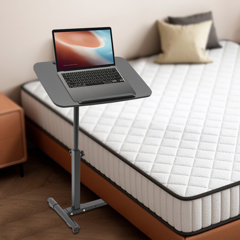 Adjustable Rolling Bedside Table with Wheels for Home and Office Use
