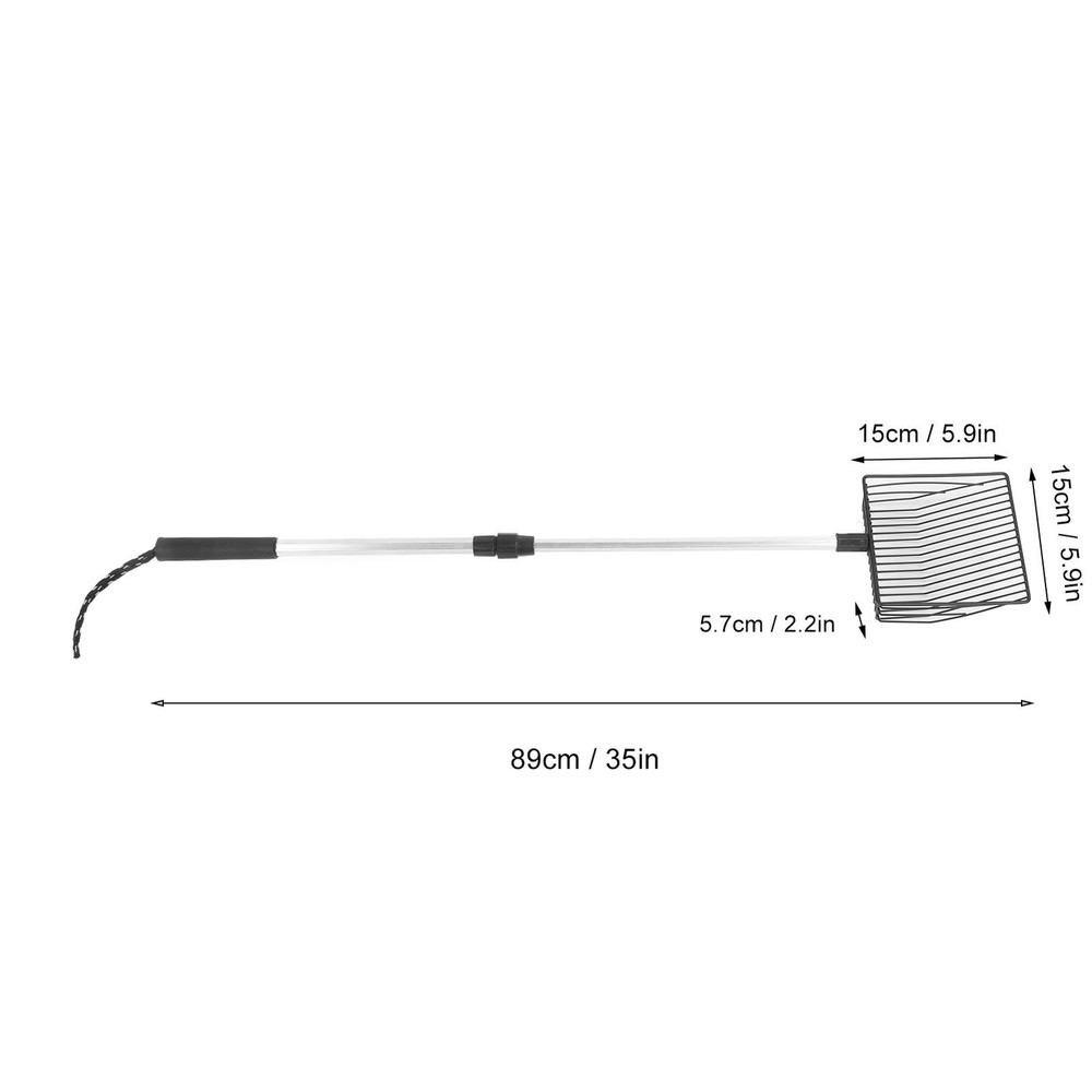 Extendable Cat Litter Scoop Lightweight Versatile Fine Screen Long Handle Metal