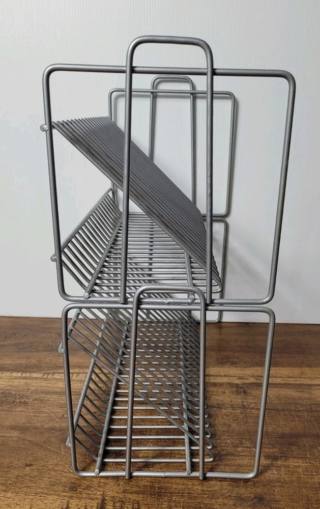 40 CD Storage Stand Holder Compact Stylish Industrial Stackable, Metal Construct