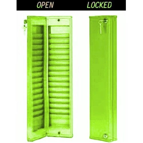 30 Pocket, Locking Security ID Badge Card Rack, Model CUSTOM-30, BLACK