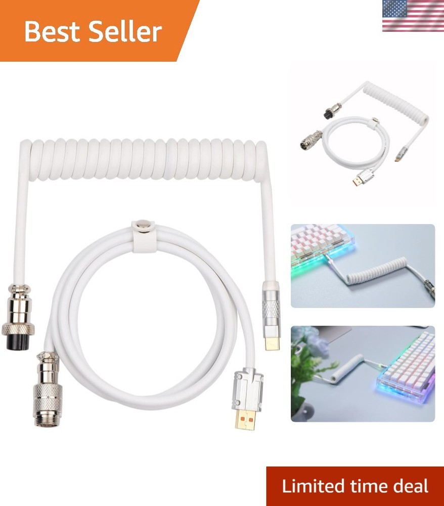 Aviator Coiled USB Cable for Mechanical Keyboards - Tangle-Free & Stylish