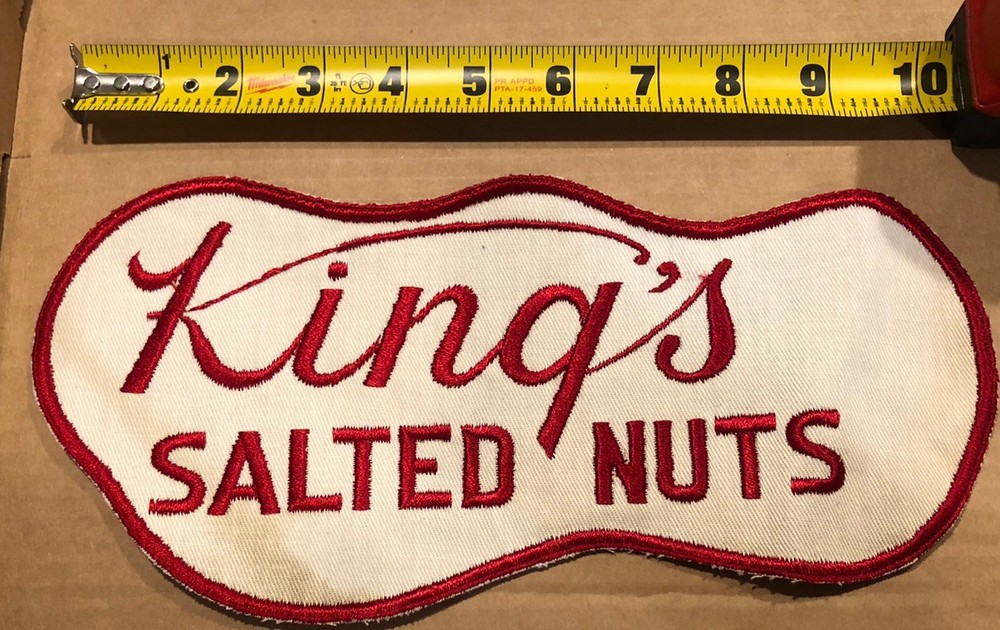 King’s Salted Nuts Peanuts Jacket Uniform Patch Large 11” by 5” Sew On Candy