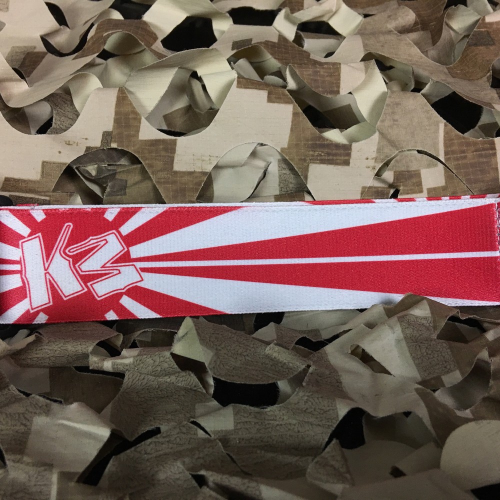 NEW KM Paintball Universal Mask Goggle Strap - Rising Sun - Red/White