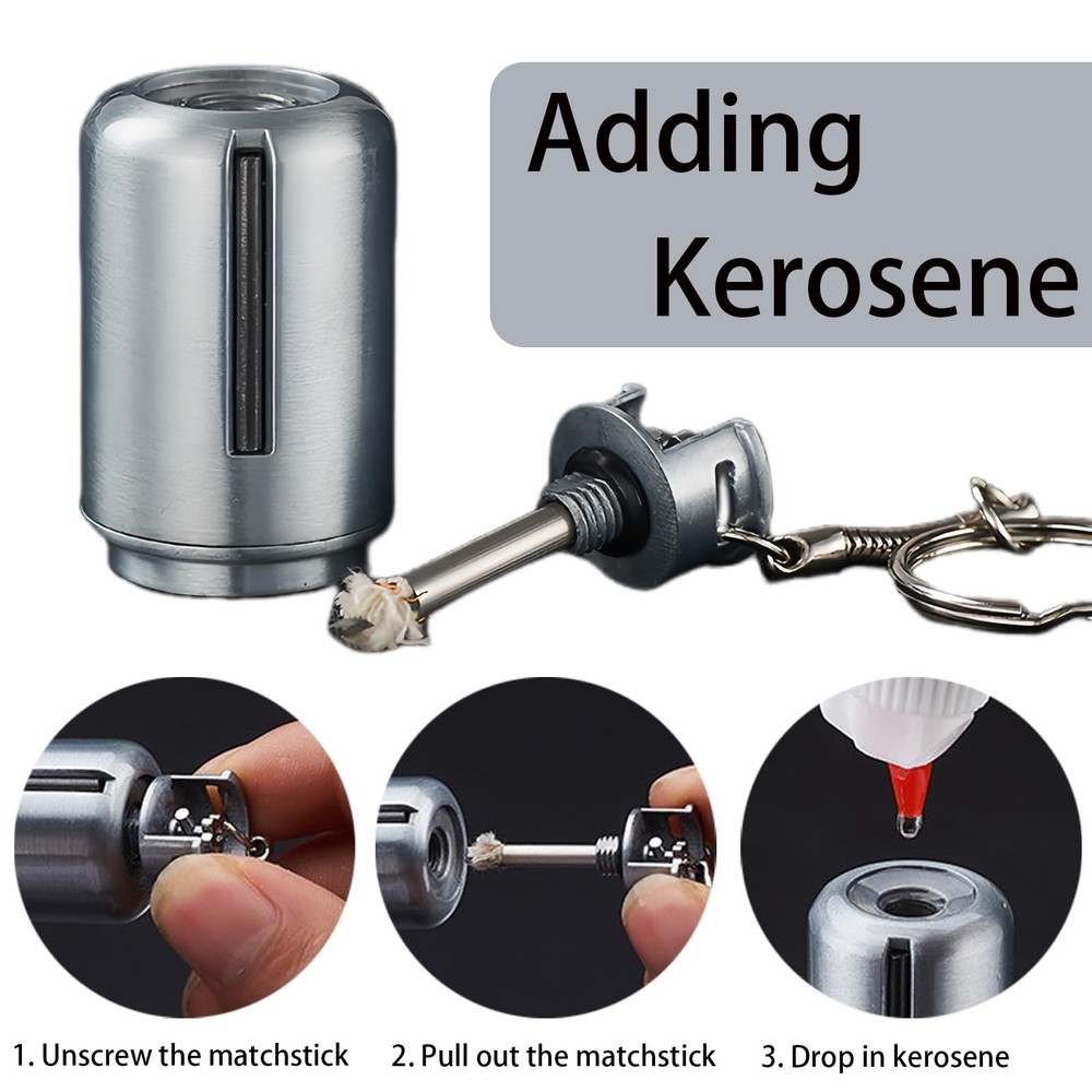 Permanent Match Lighter, Personalized Keychain Lighter, Compact and Portable,...