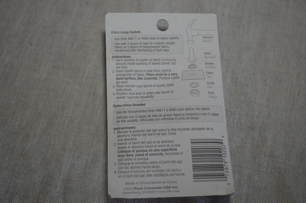 Dritz Extra-Large Eyelets 7/16" 10/Pkg-Brass