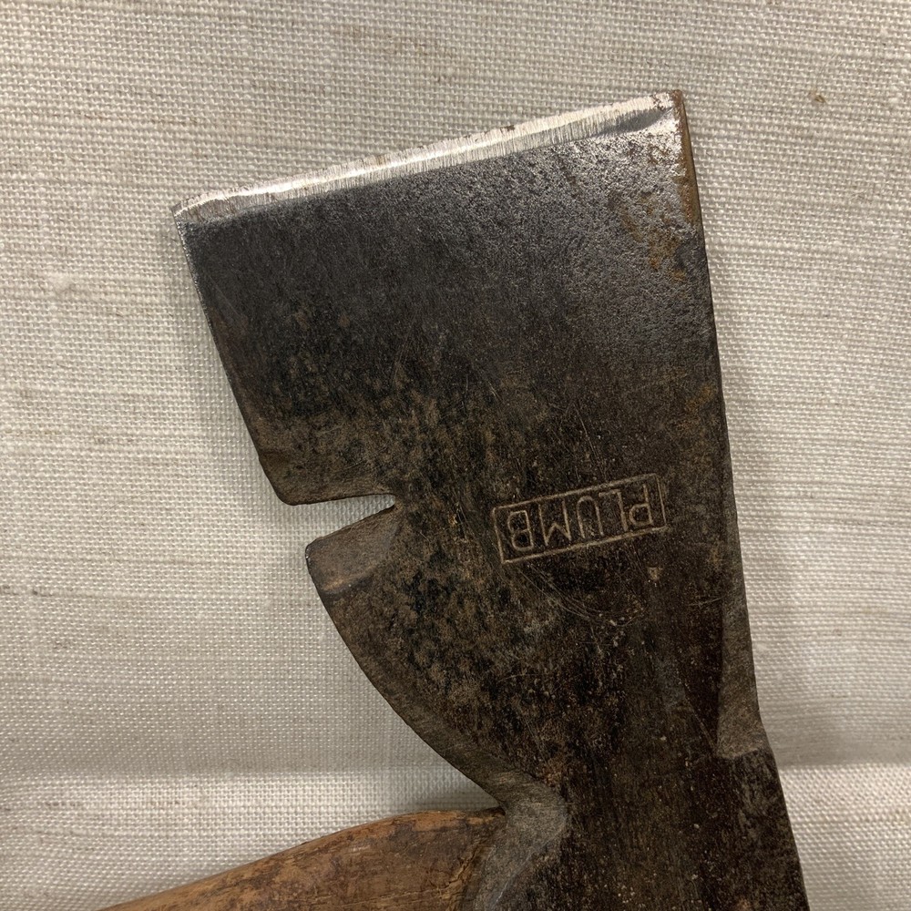 VINTAGE PLUMB CARPENTER'S HATCHET OCTAGONAL HAMMER w/ NAIL PULLER Tool