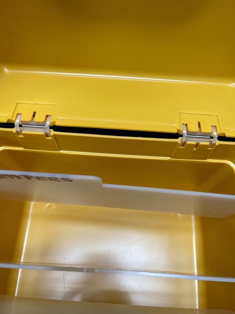 Vtg 70s WILSON WIL-HOLD Mustard Texture Plastic Sewing Pattern Storage File Box