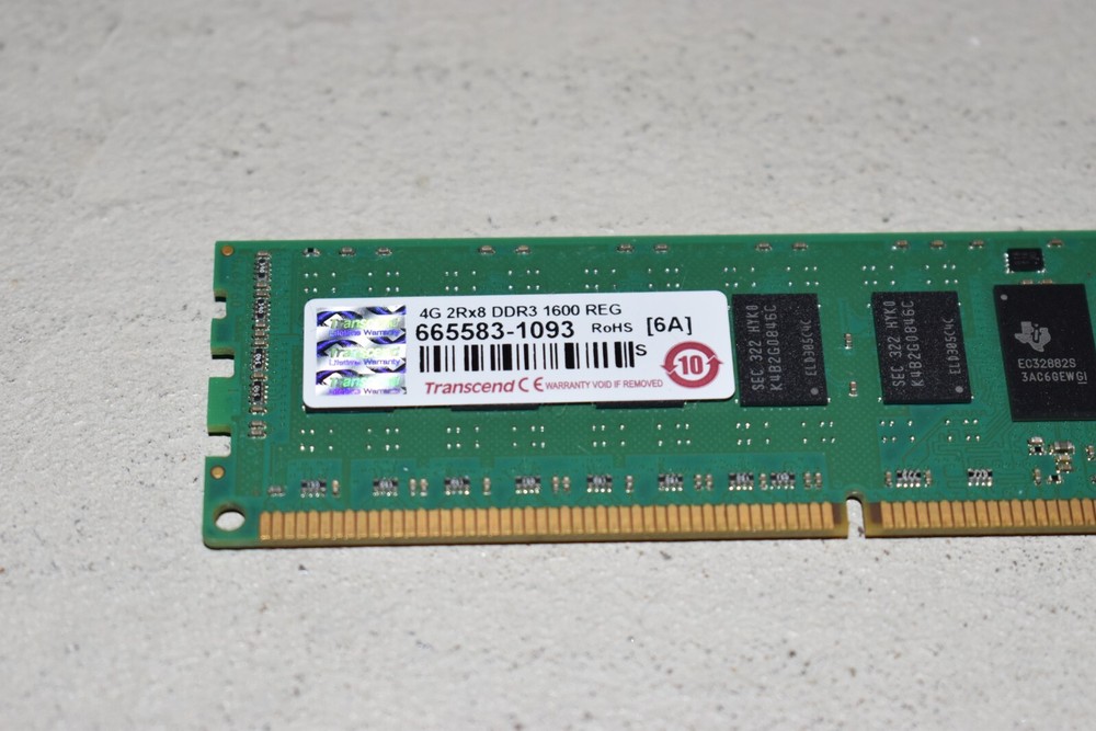 4GB TRANSCEND 4G 2RX8 DDR3 1600 ECC REG Server Memory